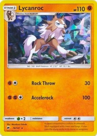 Lycanroc - 76/147 (Cracked Ice Holo) - Deck Exclusives Holofoil-1