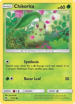 Chikorita (5) 5/214 - SM  Lost Thunder Reverse Holofoil-1
