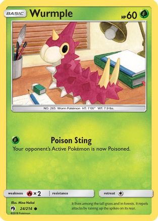 Wurmple (24) 24/214 - SM  Lost Thunder-1