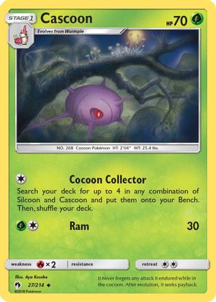 Cascoon/214 - SM  Lost Thunder Reverse Holofoil