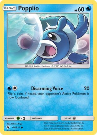 Popplio (64) 64/214 - SM  Lost Thunder-1