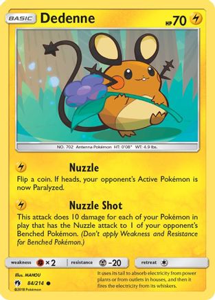 Dedenne (84) 84/214 - SM  Lost Thunder Reverse Holofoil-1