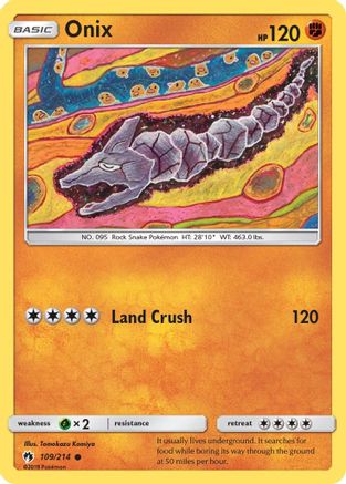Onix 109/214 - SM  Lost Thunder Reverse Holofoil-1