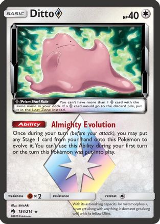 Ditto Prism Star 154/214 - SM  Lost Thunder Holofoil-1