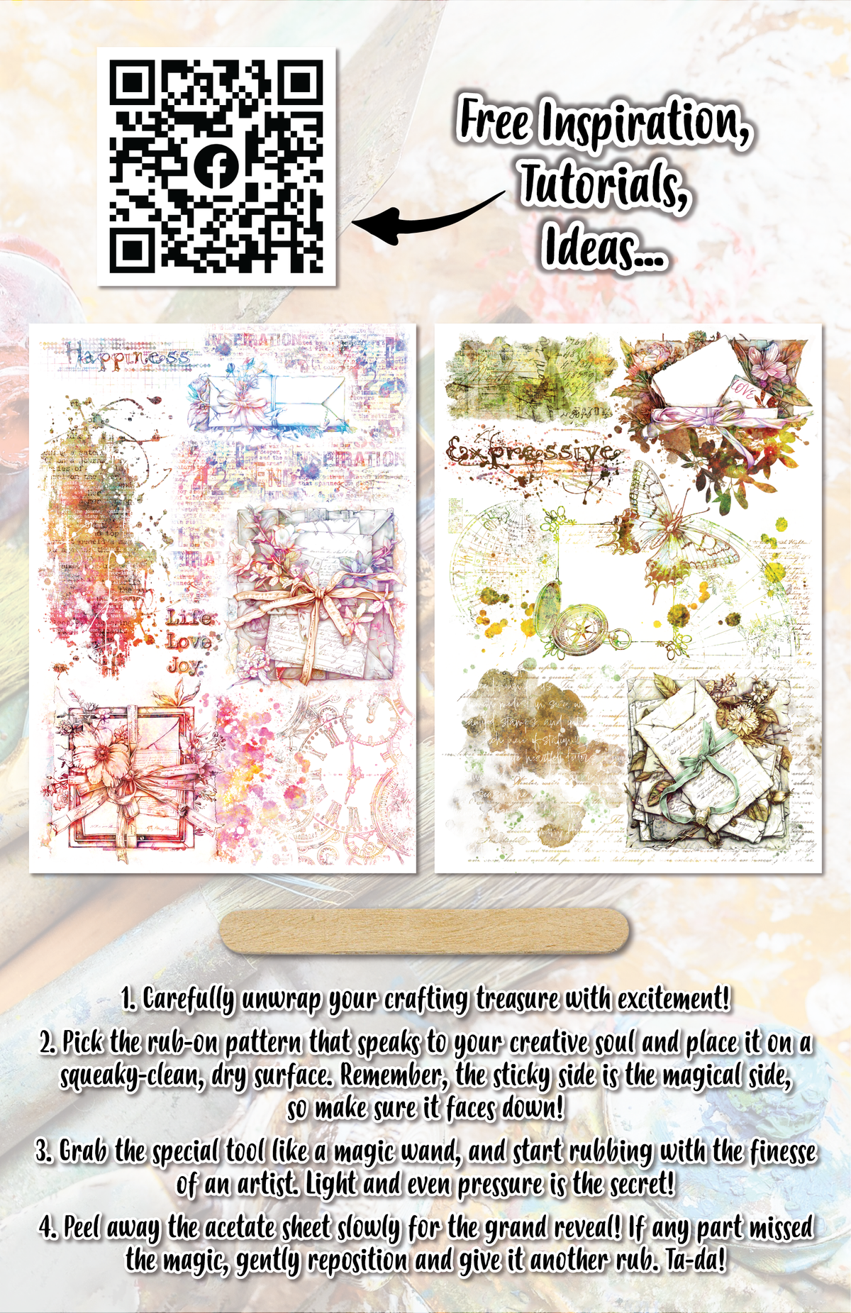 AALL and Create - A5 Rub-Ons - Bowed Tidings-2
