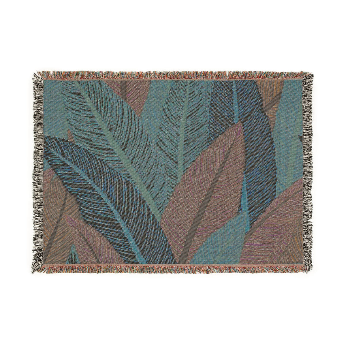 Tropical Leaf Woven Blanket — Boho Throw for Living Room, Bedroom & Patio-8