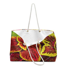 Variegated Coleus Leaf Weekender Bag | Colorful Botanical Tote | Large Tote Bag-5