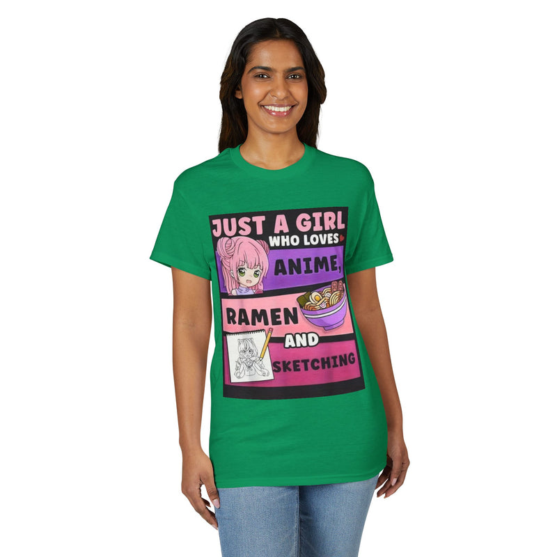 "Just a Girl Who Loves Anime Ramen and Sketching" T-Shirt-41