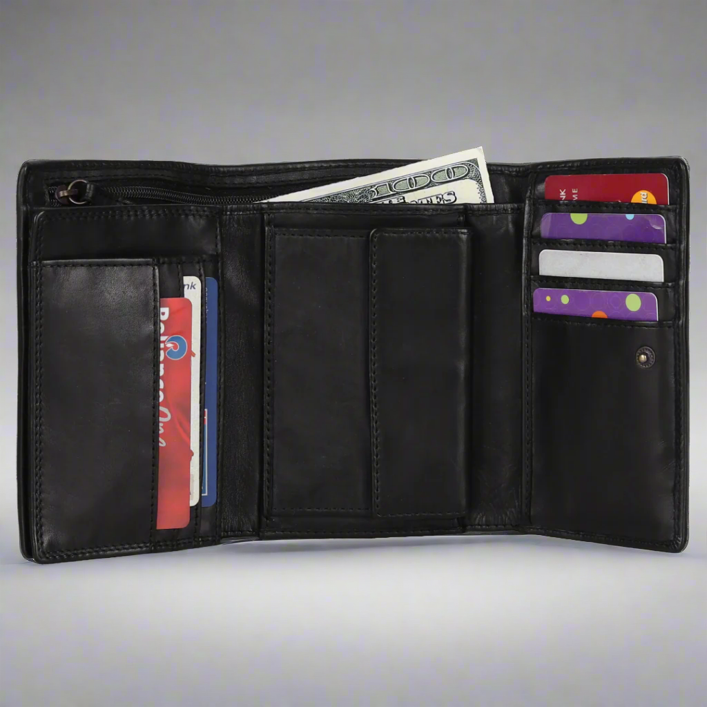 MET Women's Square Tab Leather Wallet-6