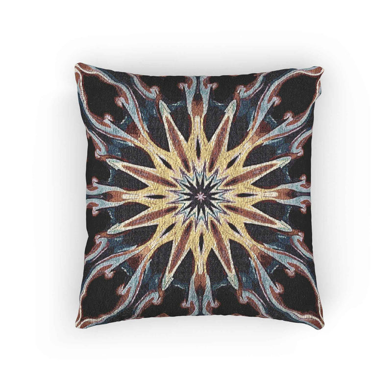 Starburst Mandala Woven Pillow | Geometric Boho Throw Cushion-8