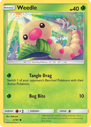 Weedle (2) 2/181 - SM  Team Up Reverse Holofoil-1