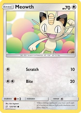 Meowth 125/181 - SM  Team Up Reverse Holofoil-1