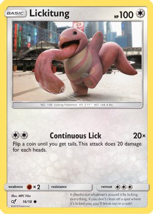 Lickitung (Holo Common) 16/18 - Detective Pikachu Holofoil-1