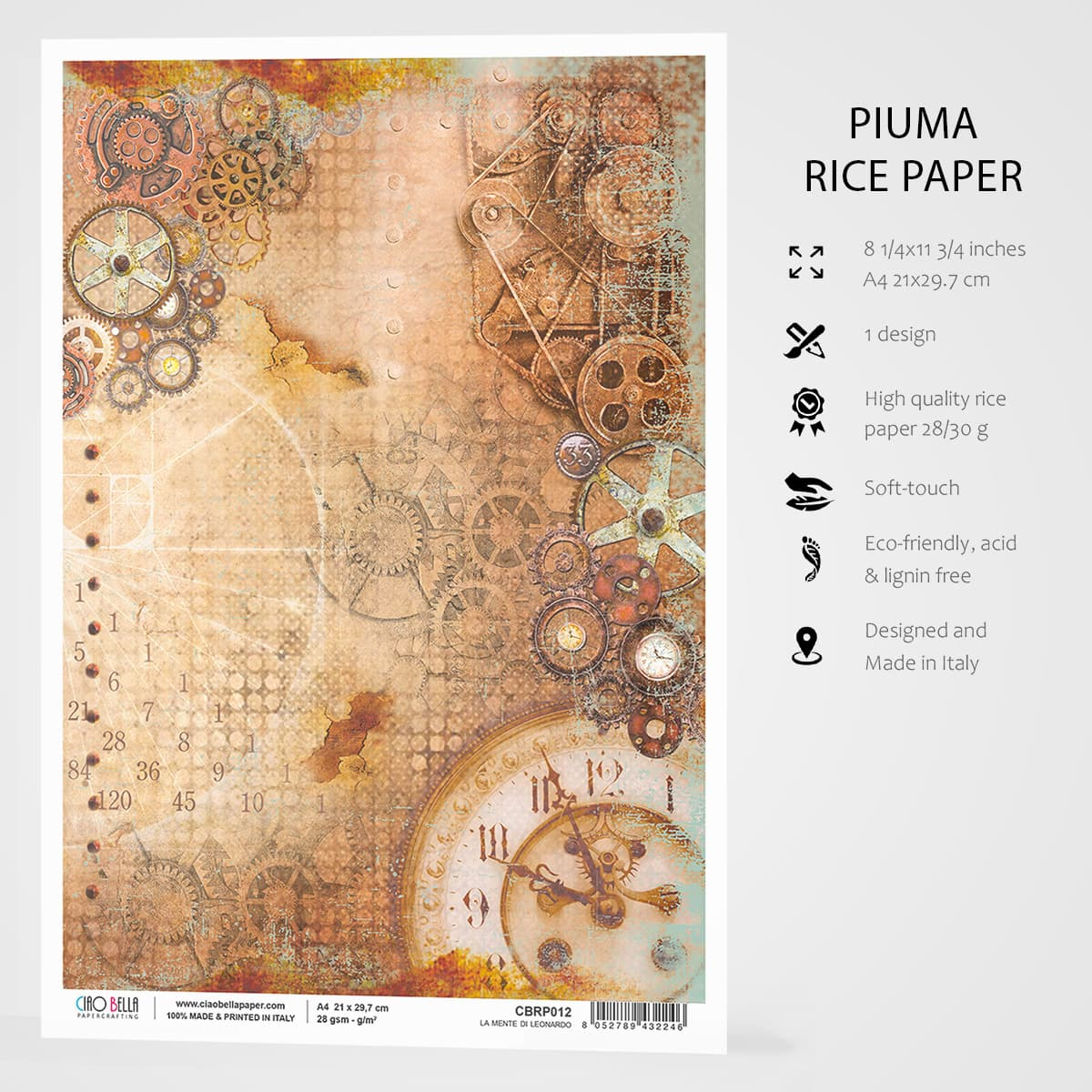 Ciao Bella Rice Paper A4 La Mente Di Leonardo-3