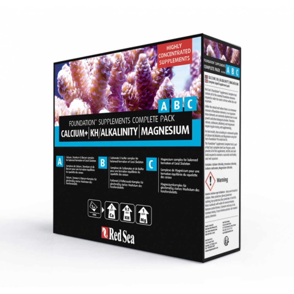 Pack de démarrage Red Sea Foundation ABC Supplements - 3 X 250 ml