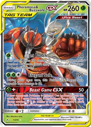 Pheromosa & Buzzwole GX 1/214 - SM  Unbroken Bonds Holofoil-1