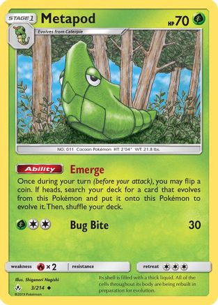 Metapod 3/214 - SM  Unbroken Bonds-1