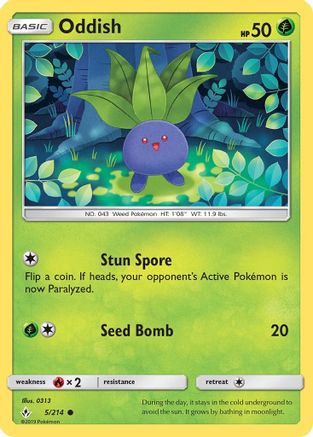 Oddish (5) 5/214 - SM  Unbroken Bonds-1