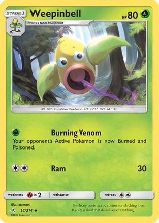 Weepinbell/214 - SM  Unbroken Bonds Reverse Holofoil-1