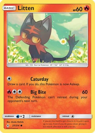 Litten (27) 27/214 - SM  Unbroken Bonds Reverse Holofoil-1