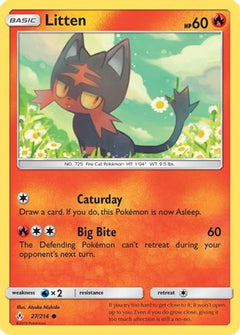 Litten (27) 27/214 - SM  Unbroken Bonds Reverse Holofoil-1