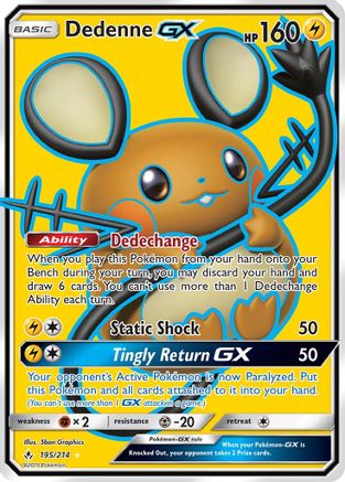 Dedenne GX (Full Art)/214 - SM  Unbroken Bonds Holofoil-1