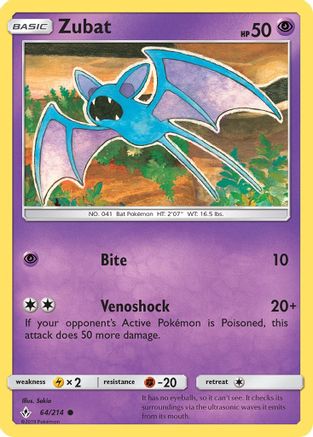 Zubat 64/214 - SM  Unbroken Bonds Reverse Holofoil-1