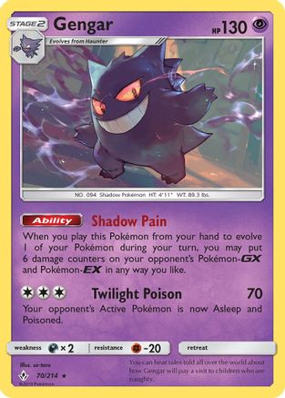 Gengar 70/214 - SM  Unbroken Bonds Reverse Holofoil-1