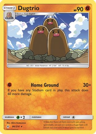 Dugtrio/214 - SM  Unbroken Bonds Reverse Holofoil