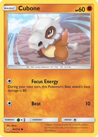Cubone 90/214 - SM  Unbroken Bonds Reverse Holofoil-1