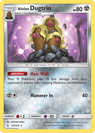 Alolan Dugtrio 122/214 - SM  Unbroken Bonds Reverse Holofoil-1