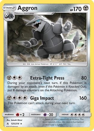Aggron/214 - SM  Unbroken Bonds Reverse Holofoil-1
