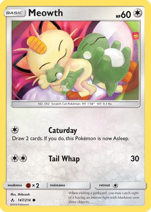 Meowth 147/214 - SM  Unbroken Bonds Reverse Holofoil-1
