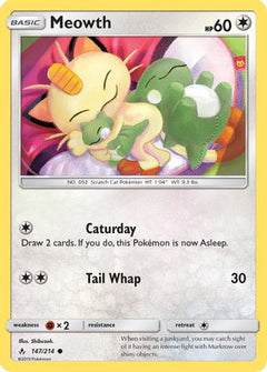 Meowth 147/214 - SM  Unbroken Bonds Reverse Holofoil-1