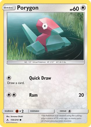 Porygon (155) 155/214 - SM  Unbroken Bonds Reverse Holofoil-1