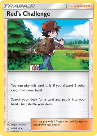 Red's Challenge 184/214 - SM  Unbroken Bonds Reverse Holofoil-1