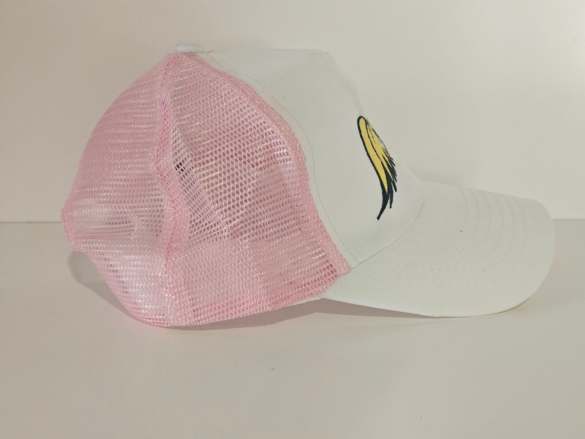 Youth Eyeball with Wings White & Pink Cap