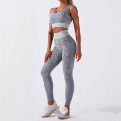 Women’s Snake Pattern Yoga Set – Stylish Workout & Fitness Activewear Suit-1