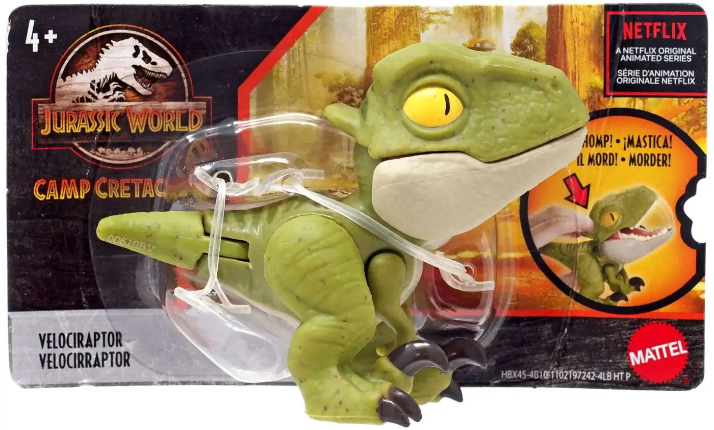 Jurassic World Snap Squad – Velociraptor (Variante verde – Tarjeta corta) (UPC: 194735004324)
