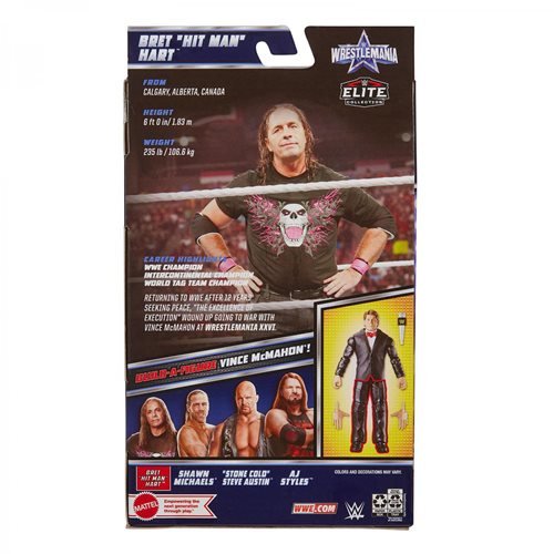 WWE Bret “Hit Man” Hart – WrestleMania Elite Collection (UPC: 194735021369)