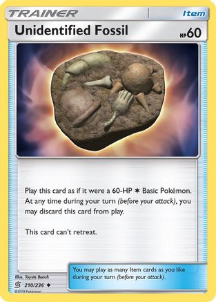 Unidentified Fossil/236 - SM  Unified Minds Reverse Holofoil