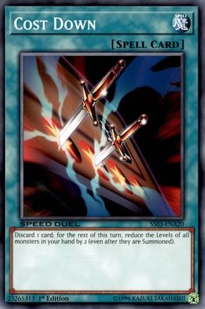 Cost Down (SS03-ENA20) - Speed Duel Decks: Ultimate Predators 1st Edition-1