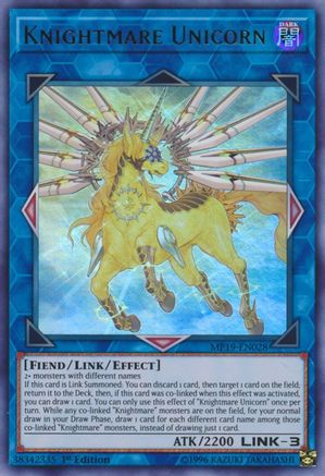 Knightmare Unicorn (MP19-EN028) - 2019 Gold Sarcophagus Tin Mega Pack 1st Edition-1