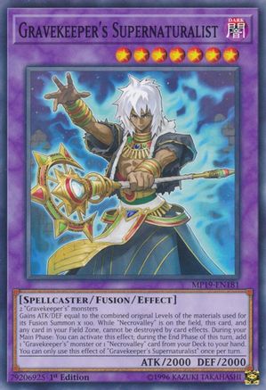 Gravekeeper's Supernaturalist (MP19-EN181) - 2019 Gold Sarcophagus Tin Mega Pack 1st Edition
