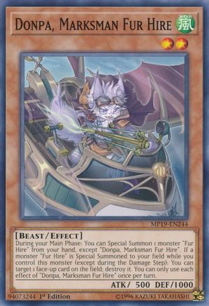 Donpa, Marksman Fur Hire (MP19-EN244) - 2019 Gold Sarcophagus Tin Mega Pack 1st Edition
