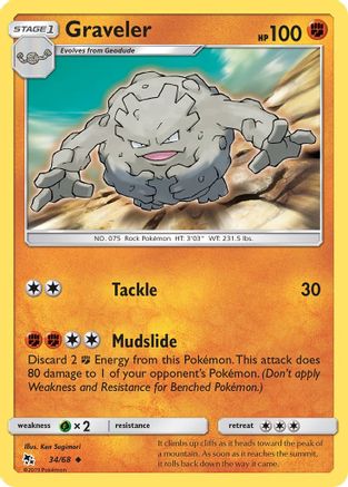 Graveler 34/68 - Hidden Fates Reverse Holofoil-1