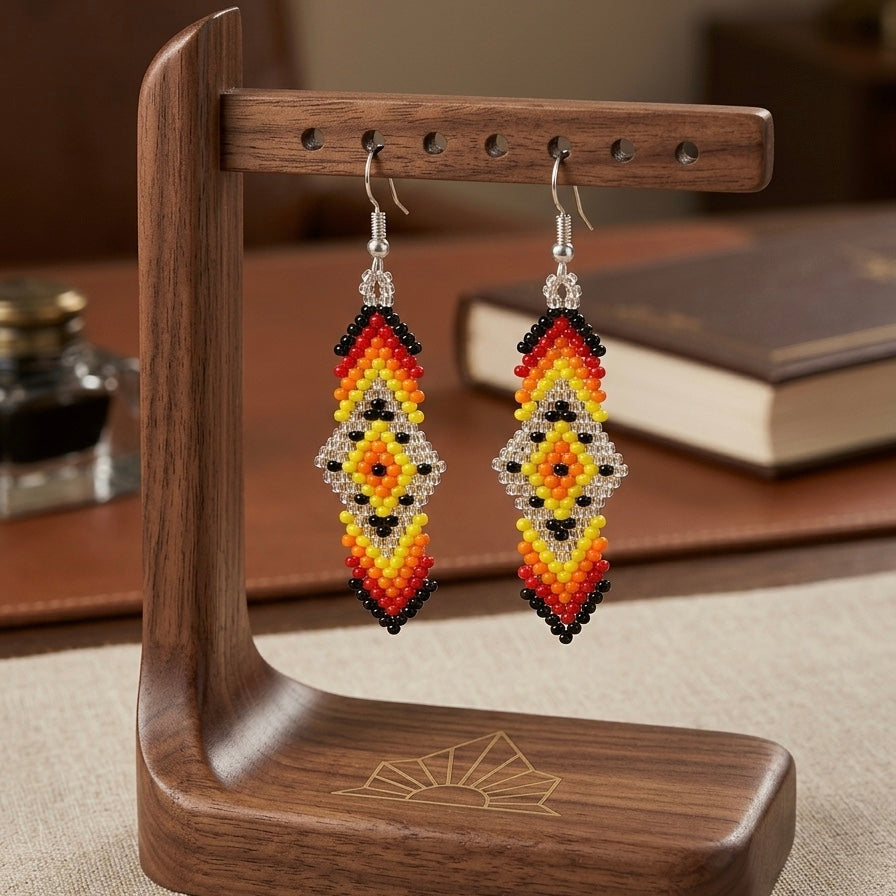 Soul Feather Earrings (fire black)-2