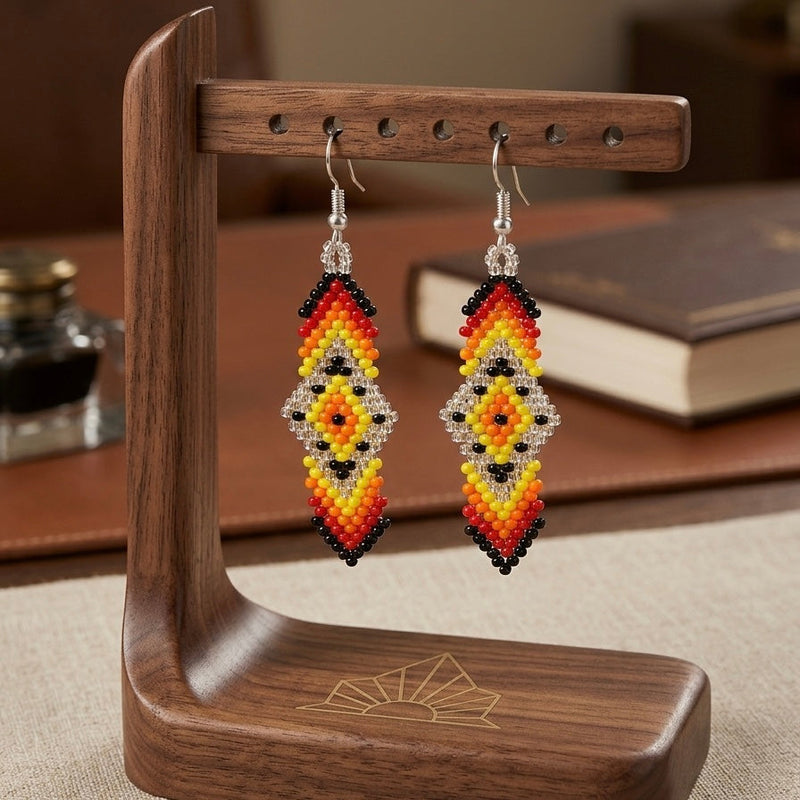 Soul Feather Earrings (fire black)-2