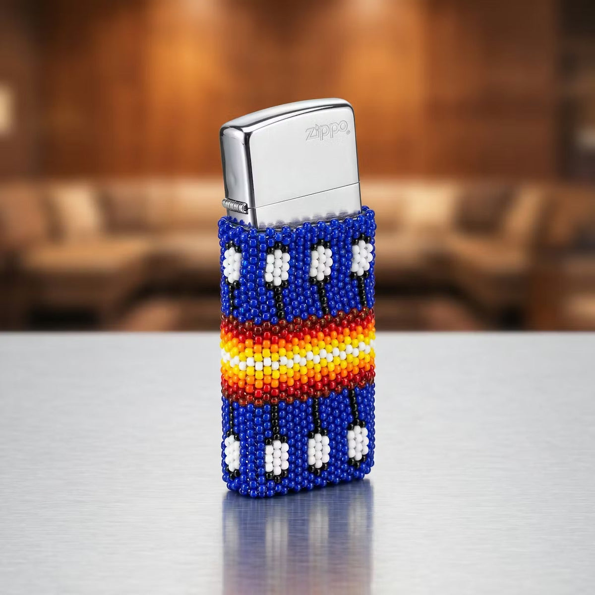 Feathers Beaded Lighter Case-2
