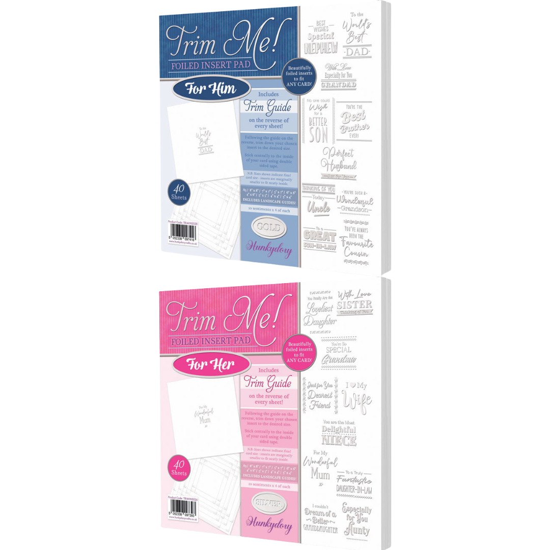 Trim Me! Foiled Insert Pad - Him/Her Silver-1